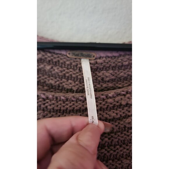 Free People Textured Crew Neck Sweater - Brown - Picture 3 of 9